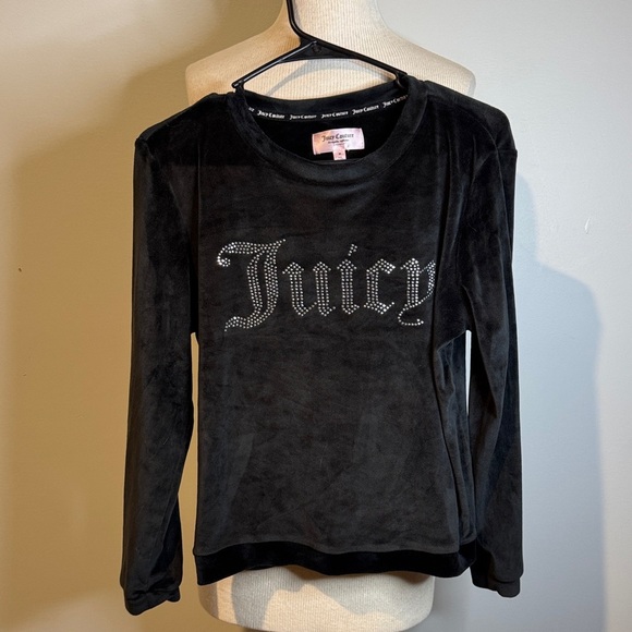 Juicy Couture Black Velour Top - Picture 1 of 2